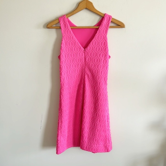 Lilly Pulitzer metallic print Pink Shift Dress Sleeveless size XS - Picture 7 of 9